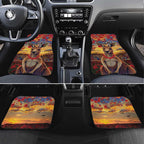 Kangaroo ANZAC Personalised Car Mats Poppy Flowers Aboriginal Dot Painting