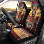 Kangaroo ANZAC Personalised Car Seat Cover Poppy Flowers Aboriginal Dot Painting