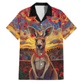 Kangaroo ANZAC Personalised Family Matching Mermaid Dress and Hawaiian Shirt Poppy Flowers Aboriginal Dot Painting