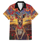 Kangaroo ANZAC Personalised Family Matching Mermaid Dress and Hawaiian Shirt Poppy Flowers Aboriginal Dot Painting