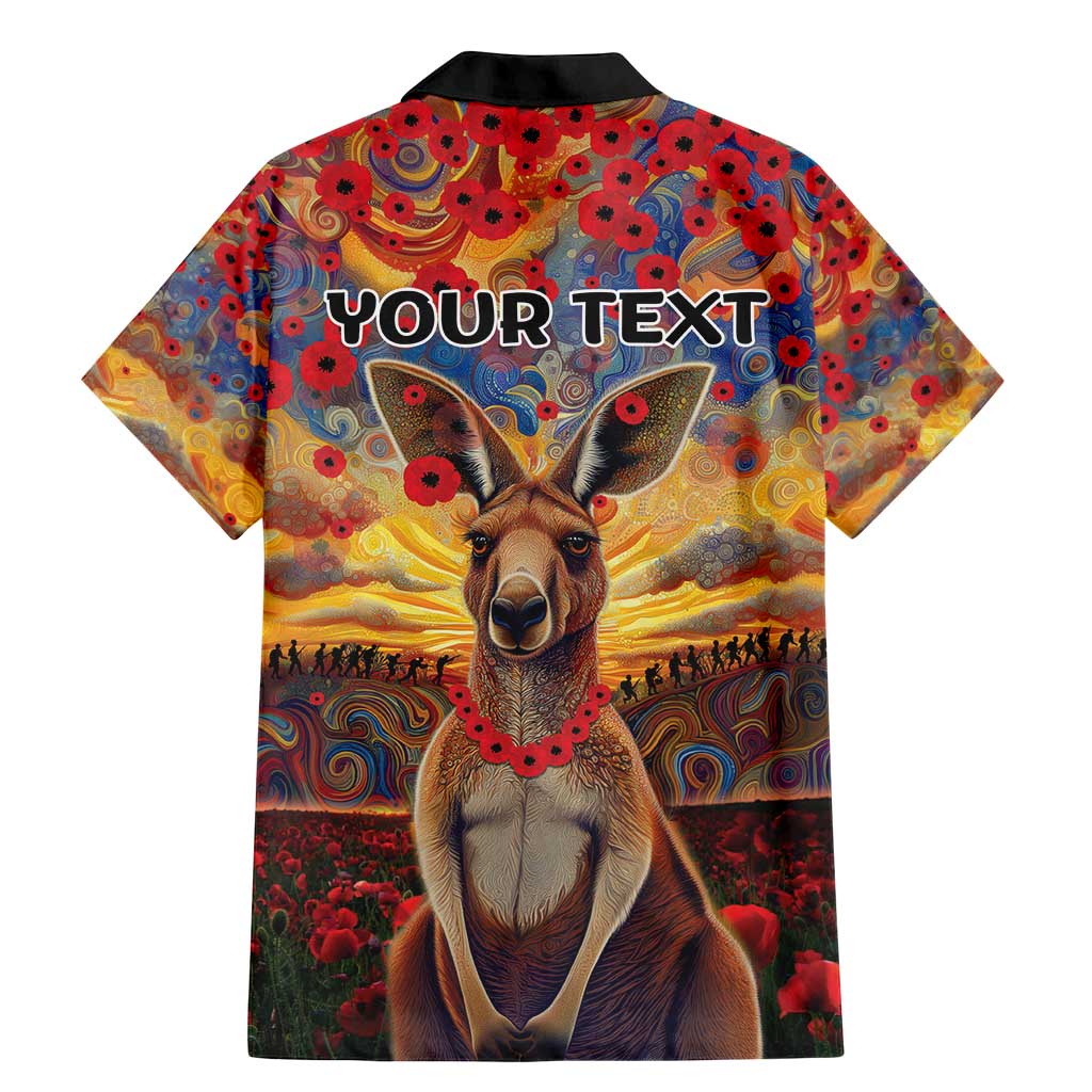 Kangaroo ANZAC Personalised Family Matching Mermaid Dress and Hawaiian Shirt Poppy Flowers Aboriginal Dot Painting