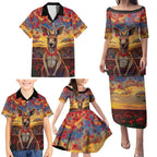 Kangaroo ANZAC Personalised Family Matching Puletasi and Hawaiian Shirt Poppy Flowers Aboriginal Dot Painting