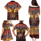 Kangaroo ANZAC Personalised Family Matching Puletasi and Hawaiian Shirt Poppy Flowers Aboriginal Dot Painting