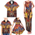 Kangaroo ANZAC Personalised Family Matching Tank Maxi Dress and Hawaiian Shirt Poppy Flowers Aboriginal Dot Painting