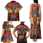 Kangaroo ANZAC Personalised Family Matching Tank Maxi Dress and Hawaiian Shirt Poppy Flowers Aboriginal Dot Painting