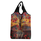 Kangaroo ANZAC Personalised Grocery Bag Poppy Flowers Aboriginal Dot Painting