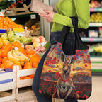 Kangaroo ANZAC Personalised Grocery Bag Poppy Flowers Aboriginal Dot Painting