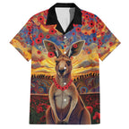 Kangaroo ANZAC Personalised Hawaiian Shirt Poppy Flowers Aboriginal Dot Painting