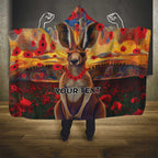 Kangaroo ANZAC Personalised Hooded Blanket Poppy Flowers Aboriginal Dot Painting