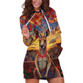 Kangaroo ANZAC Personalised Hoodie Dress Poppy Flowers Aboriginal Dot Painting