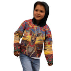 Kangaroo ANZAC Personalised Kid Hoodie Poppy Flowers Aboriginal Dot Painting