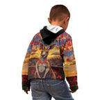 Kangaroo ANZAC Personalised Kid Hoodie Poppy Flowers Aboriginal Dot Painting