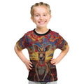 Kangaroo ANZAC Personalised Kid T Shirt Poppy Flowers Aboriginal Dot Painting