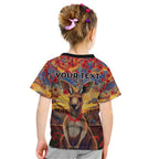 Kangaroo ANZAC Personalised Kid T Shirt Poppy Flowers Aboriginal Dot Painting