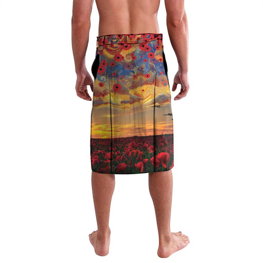 Kangaroo ANZAC Personalised Lavalava Poppy Flowers Aboriginal Dot Painting