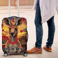 Kangaroo ANZAC Personalised Luggage Cover Poppy Flowers Aboriginal Dot Painting