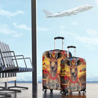 Kangaroo ANZAC Personalised Luggage Cover Poppy Flowers Aboriginal Dot Painting