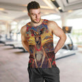 Kangaroo ANZAC Personalised Men Tank Top Poppy Flowers Aboriginal Dot Painting