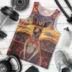 Kangaroo ANZAC Personalised Men Tank Top Poppy Flowers Aboriginal Dot Painting