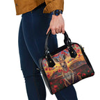Kangaroo ANZAC Personalised Shoulder Handbag Poppy Flowers Aboriginal Dot Painting
