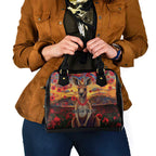 Kangaroo ANZAC Personalised Shoulder Handbag Poppy Flowers Aboriginal Dot Painting