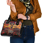 Kangaroo ANZAC Personalised Shoulder Handbag Poppy Flowers Aboriginal Dot Painting