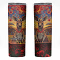 Kangaroo ANZAC Personalised Skinny Tumbler Poppy Flowers Aboriginal Dot Painting