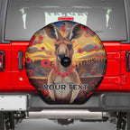 Kangaroo ANZAC Personalised Spare Tire Cover Poppy Flowers Aboriginal Dot Painting