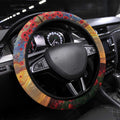 Kangaroo ANZAC Steering Wheel Cover Poppy Flowers Aboriginal Dot Painting