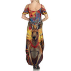 Kangaroo ANZAC Personalised Summer Maxi Dress Poppy Flowers Aboriginal Dot Painting