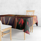 Kangaroo ANZAC Personalised Tablecloth Poppy Flowers Aboriginal Dot Painting
