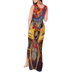 Kangaroo ANZAC Personalised Tank Maxi Dress Poppy Flowers Aboriginal Dot Painting