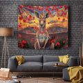Kangaroo ANZAC Personalised Tapestry Poppy Flowers Aboriginal Dot Painting
