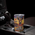 Kangaroo ANZAC Personalised Tumbler Cup Poppy Flowers Aboriginal Dot Painting