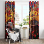 Kangaroo ANZAC Personalised Window Curtain Poppy Flowers Aboriginal Dot Painting