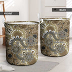 Personalised NAIDOC Week 50 Years Deadly Always Laundry Basket Brown Aboriginal Artwork Dot Painting