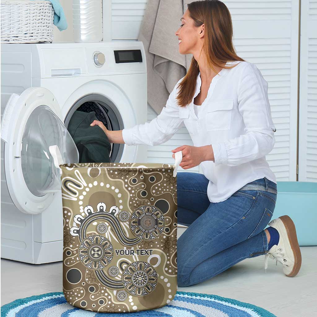 Personalised NAIDOC Week 50 Years Deadly Always Laundry Basket Brown Aboriginal Artwork Dot Painting