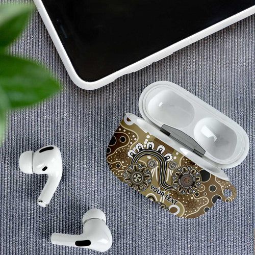 Personalised NAIDOC Week 50 Years Deadly Always AirPods Case Brown Aboriginal Artwork Dot Painting