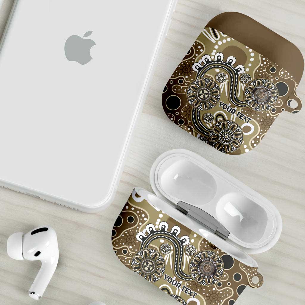 Personalised NAIDOC Week 50 Years Deadly Always AirPods Case Brown Aboriginal Artwork Dot Painting