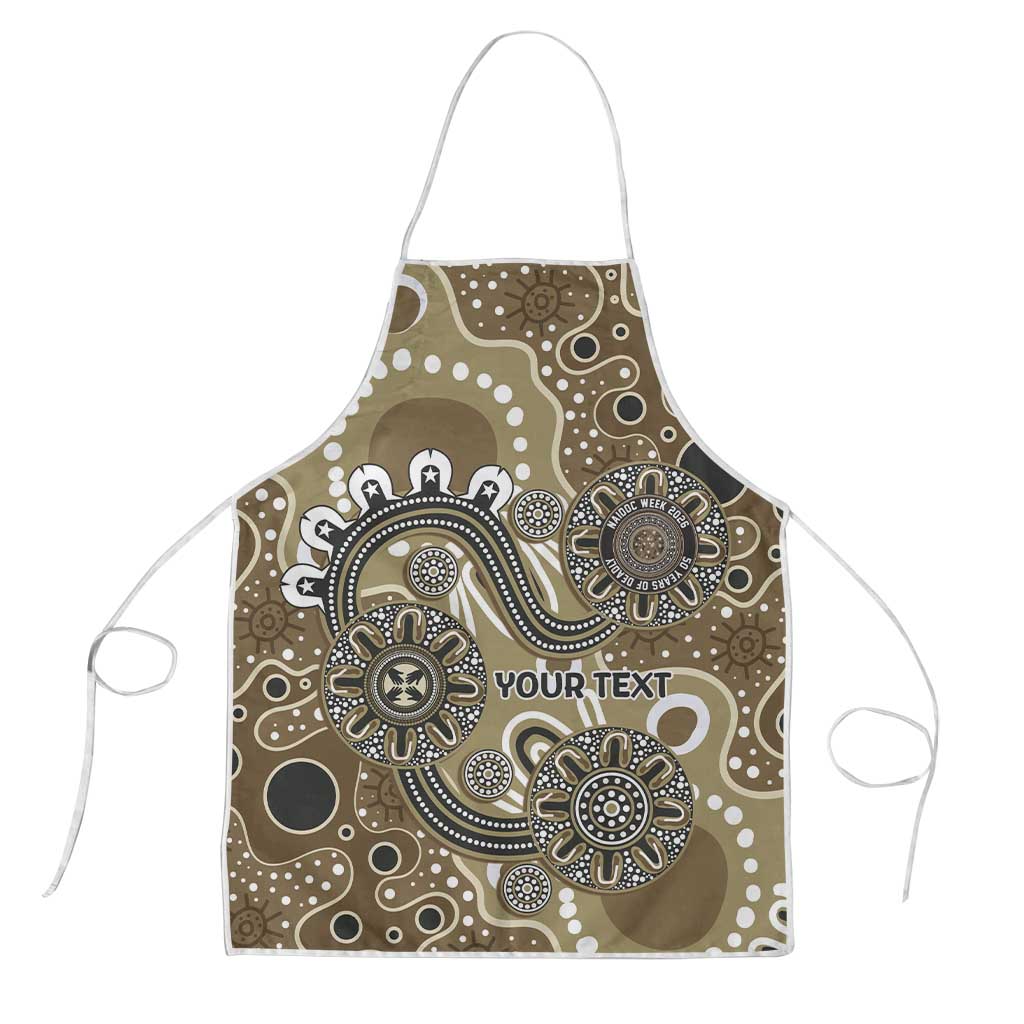 Personalised NAIDOC Week 50 Years Deadly Always Apron Brown Aboriginal Artwork Dot Painting