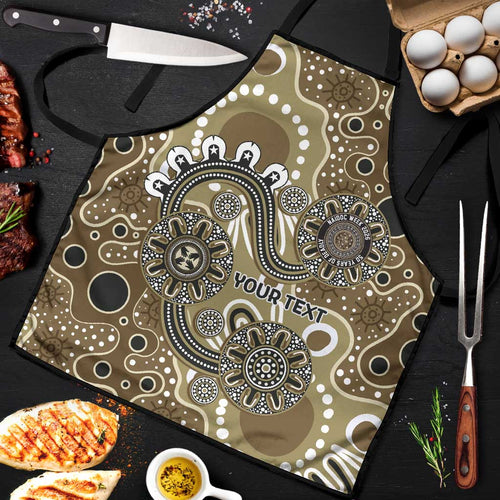 Personalised NAIDOC Week 50 Years Deadly Always Apron Brown Aboriginal Artwork Dot Painting