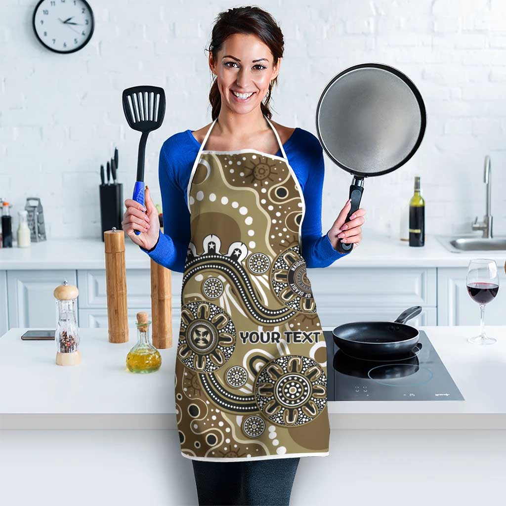 Personalised NAIDOC Week 50 Years Deadly Always Apron Brown Aboriginal Artwork Dot Painting