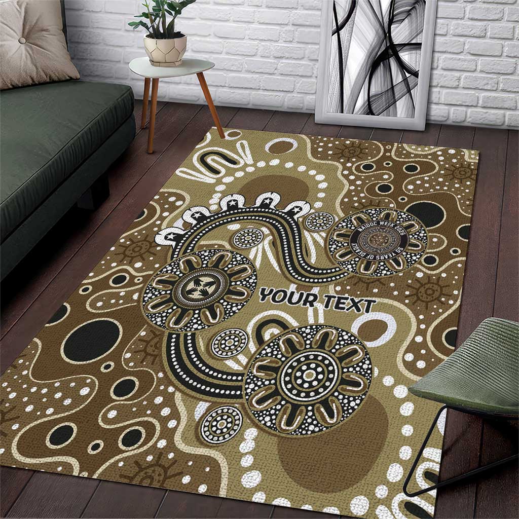 Personalised NAIDOC Week 50 Years Deadly Always Area Rug Brown Aboriginal Artwork Dot Painting