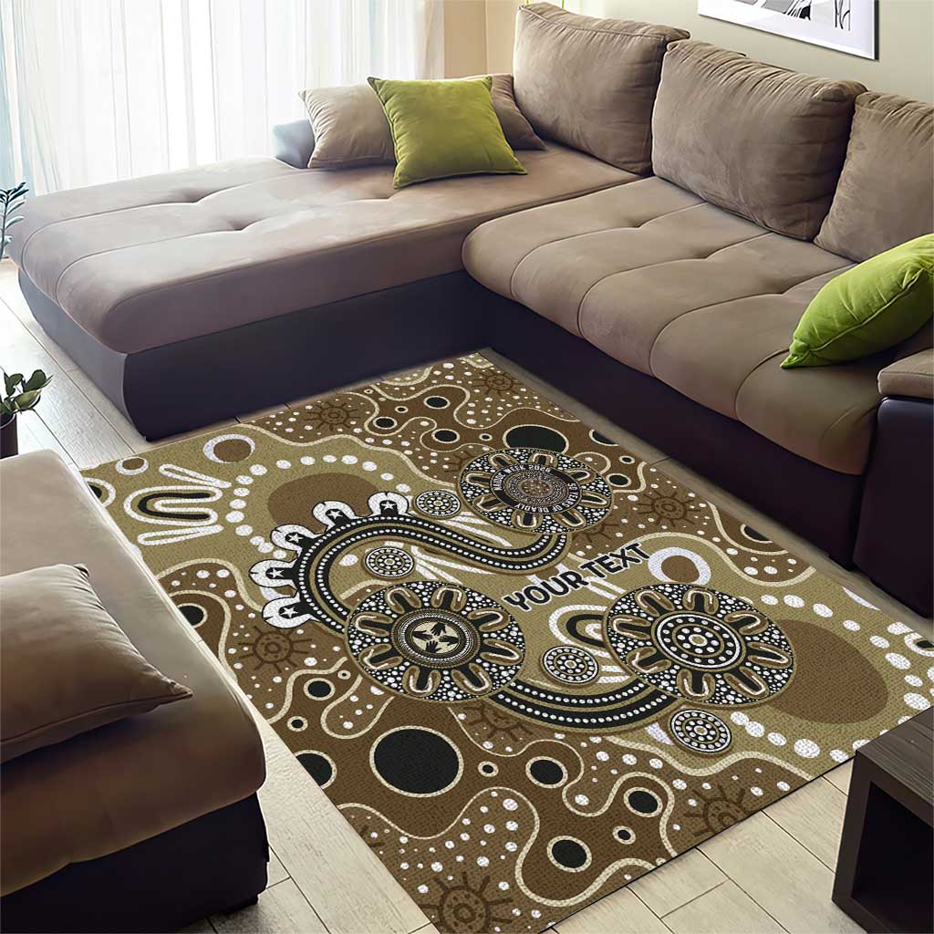 Personalised NAIDOC Week 50 Years Deadly Always Area Rug Brown Aboriginal Artwork Dot Painting