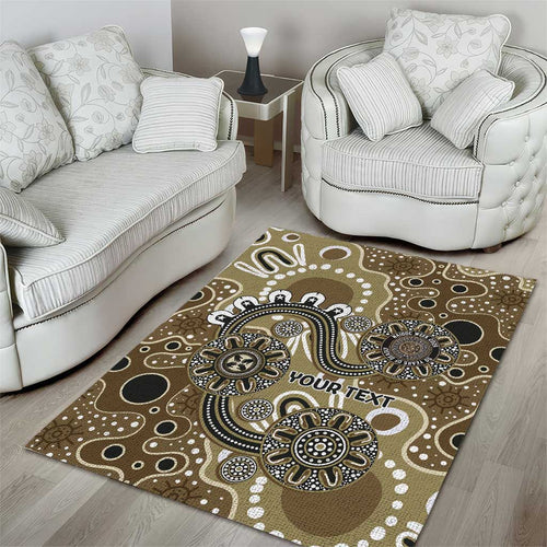 Personalised NAIDOC Week 50 Years Deadly Always Area Rug Brown Aboriginal Artwork Dot Painting