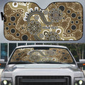 Personalised NAIDOC Week 50 Years Deadly Always Auto Sun Shade Brown Aboriginal Artwork Dot Painting
