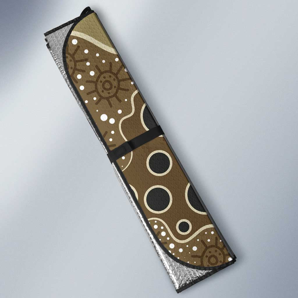 Personalised NAIDOC Week 50 Years Deadly Always Auto Sun Shade Brown Aboriginal Artwork Dot Painting