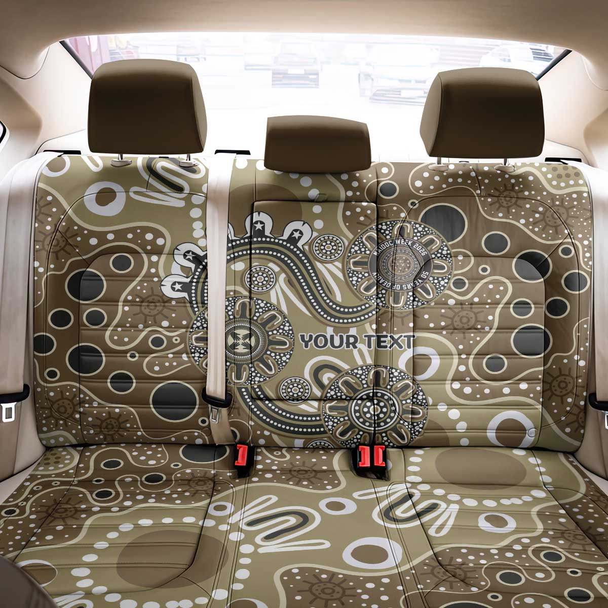 Personalised NAIDOC Week 50 Years Deadly Always Back Car Seat Cover Brown Aboriginal Artwork Dot Painting