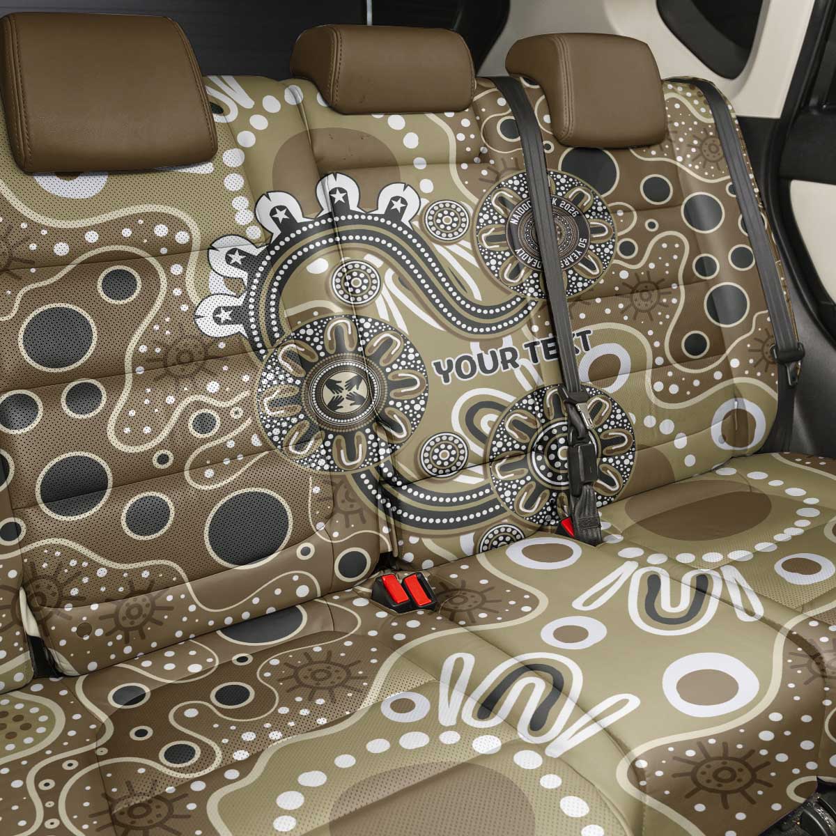Personalised NAIDOC Week 50 Years Deadly Always Back Car Seat Cover Brown Aboriginal Artwork Dot Painting