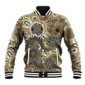 Personalised NAIDOC Week 50 Years Deadly Always Baseball Jacket Brown Aboriginal Artwork Dot Painting
